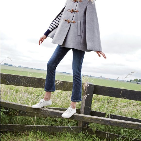 NWT - S/M - J. Crew Toggle Wool Cashmere Blend Cape Coat - Heather Gray - Picture 2 of 10